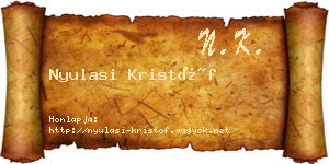 Nyulasi Kristóf névjegykártya